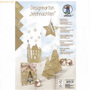 Ludwig Bähr Designkarton Weihnachten 250g/qm A4 VE=5 Blatt sortiert