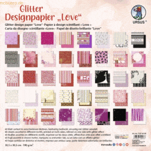 Ludwig Bähr Designpapier Glitter Love 190g/qm 30