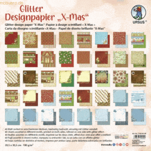 Ludwig Bähr Designpapier Glitter X-Mas 190g/qm 30