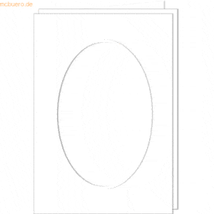 5 x Ludwig Bähr Passepartoutkarten A6 oval VE=25 Stück weiß