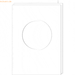 5 x Ludwig Bähr Passepartoutkarten A6 rund VE=25 Stück weiß