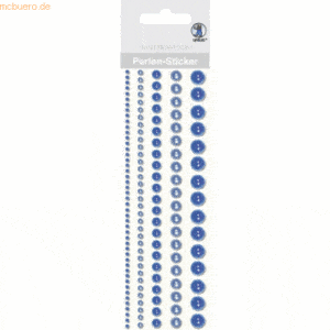 5 x Ludwig Bähr Perlen Sticker Bordüren rund VE=5 Stück 5 Größen blau