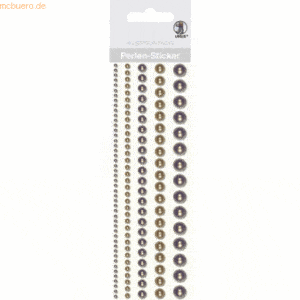 5 x Ludwig Bähr Perlen Sticker Bordüren rund VE=5 Stück 5 Größen braun