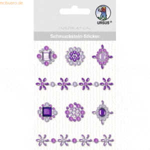 5 x Ludwig Bähr Schmucksteinsticker Medaillons VE=8 Stück violett