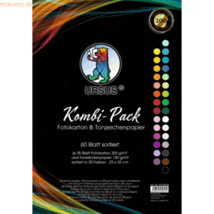 5 x Ludwig Bähr Kombi-Pack Tonpapier 300g/qm / Fotokarton 130g/qm 23x3
