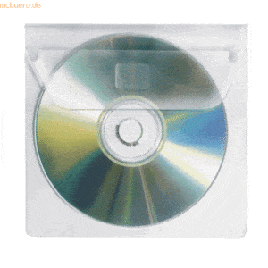 100 x Veloflex CD-Hüllen transparent mit Lasche selbstklebend