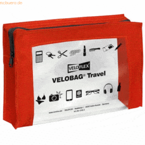 6 x Veloflex Reißverschlusstasche Velobag Travel A5 rot