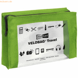 6 x Veloflex Reißverschlusstasche Velobag Travel A5 grün