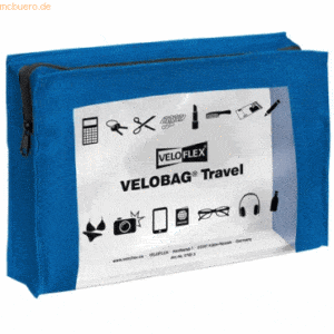 6 x Veloflex Reißverschlusstasche Velobag Travel A5 blau