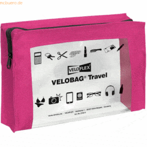 6 x Veloflex Reißverschlusstasche Velocolor Travel PVC pink A5 230x160