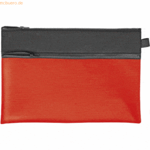 5 x Veloflex Reißverschlusstasche Velobag Combi A4 Stoff schwarz/rot
