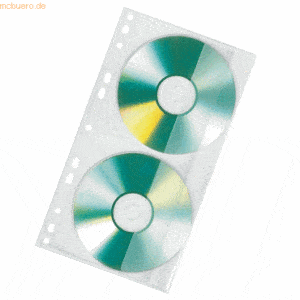 100 x Veloflex CD Doppelhüllen zum Abheften transparent