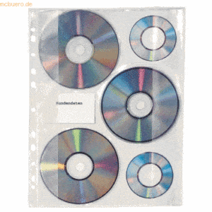 5 x Veloflex CD Hüllen A4 für 3 CD-ROM VE=10 Stück