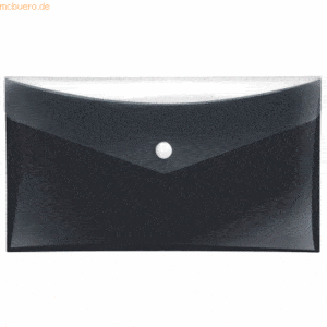 6 x Veloflex Sammeltaschen DIN lang schwarz mit zusätzlicher Tasche