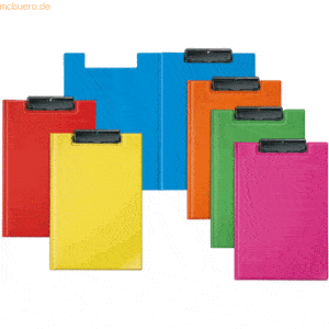 6 x Veloflex Clipboard Velocolor A4 PVC für 100 Blatt sortiert