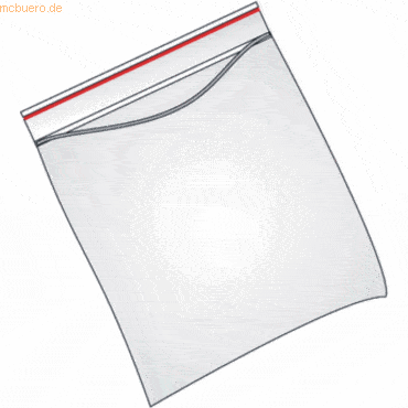 100 x Veloflex Schnellverschlussbeutel 70x100mm PE transparent