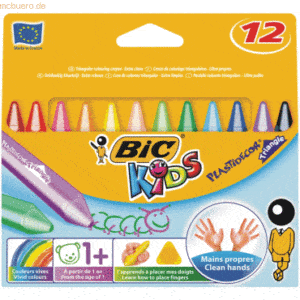 Bic Wachsmalkreiden Plastidecor Triangle sortiert VE=12 Stück