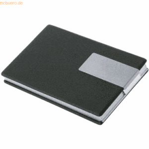 Wedo Visitenkartenbox für Karten 90x57 mm schwarz/silber