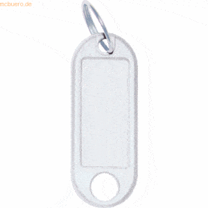 100 x Wedo Schlüsselanhänger mit Ring 18mm weiß