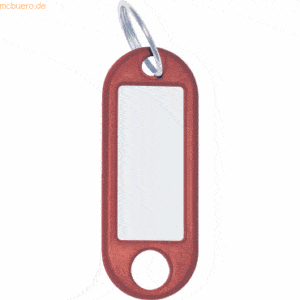 100 x Wedo Schlüsselanhänger mit Ring 18mm rot