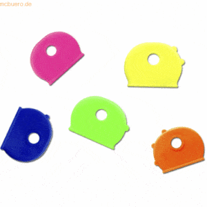100 x Wedo Schlüsselkappen rund farbig sortiert
