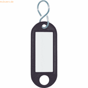 100 x Wedo Schlüsselanhänger Kunststoff mit S-Haken schwarz