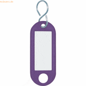 100 x Wedo Schlüsselanhänger mit S-Haken violett