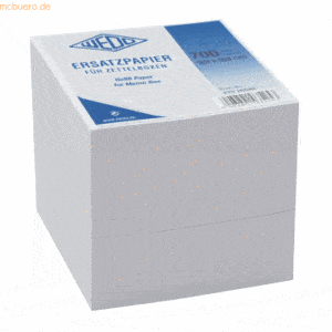 12 x Wedo Zettelbox Ersatzpapier 9x9cm 700 Blatt weiß