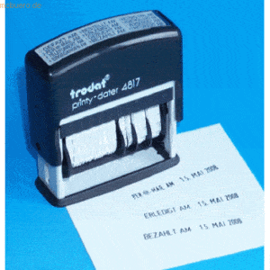 Trodat Wortbandstempel mit Datum Printy 4817 selbstfärbend