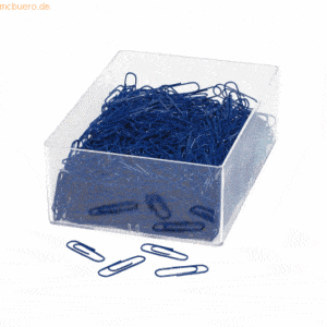 Wedo Büroklammern 27mm kunststoffummantelt VE=1000 Stück blau