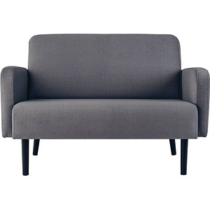 PAPERFLOW 2-Sitzer Sofa LISBOA grau schwarz Stoff