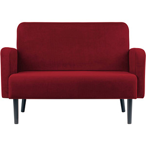 PAPERFLOW 2-Sitzer Sofa LISBOA rot schwarz Stoff