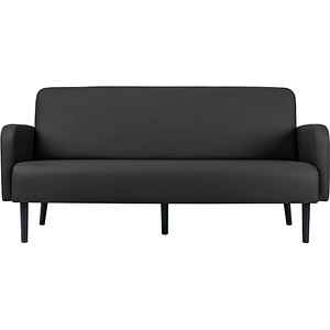 PAPERFLOW 3-Sitzer Sofa LISBOA schwarz schwarz Kunstleder