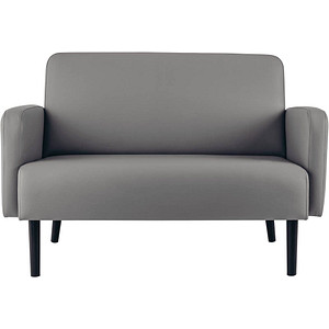 PAPERFLOW 2-Sitzer Sofa LISBOA grau schwarz Kunstleder
