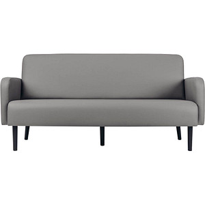 PAPERFLOW 3-Sitzer Sofa LISBOA grau schwarz Kunstleder