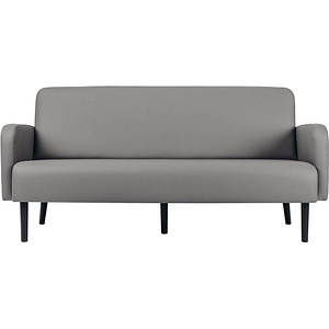 PAPERFLOW 3-Sitzer Sofa LISBOA grau schwarz Kunstleder