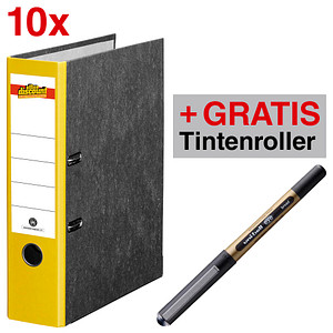 AKTION: 10 office discount Ordner gelb marmoriert Karton 8