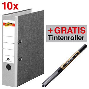 AKTION: 10 office discount Ordner grau marmoriert Karton 8