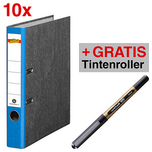 AKTION: 10 office discount Ordner blau marmoriert Karton 5