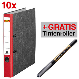 AKTION: 10 office discount Ordner rot marmoriert Karton 5