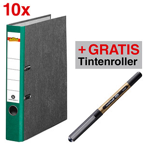 AKTION: 10 office discount Ordner grün marmoriert Karton 5