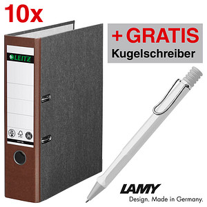 AKTION: 10 LEITZ 1080 Ordner braun marmoriert Karton 8