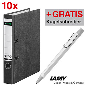 AKTION: 10 LEITZ 1050 Ordner schwarz marmoriert Karton 5