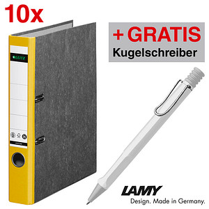 AKTION: 10 LEITZ 1050 Ordner gelb marmoriert Karton 5