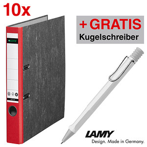 AKTION: 10 LEITZ 1050 Ordner rot marmoriert Karton 5