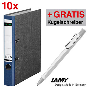 AKTION: 10 LEITZ 1050 Ordner blau marmoriert Karton 5