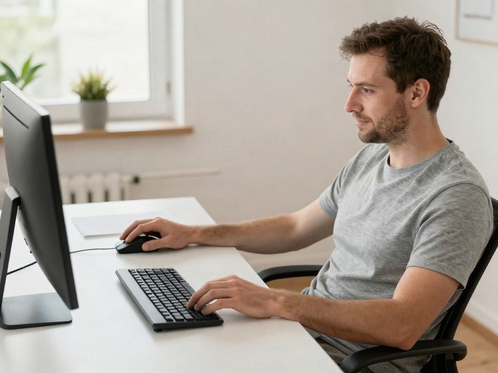 Arbeitsplatz für Linkshänder