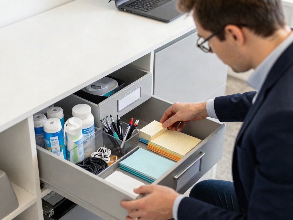 Büromaterial Arbeitsplatzwechsel