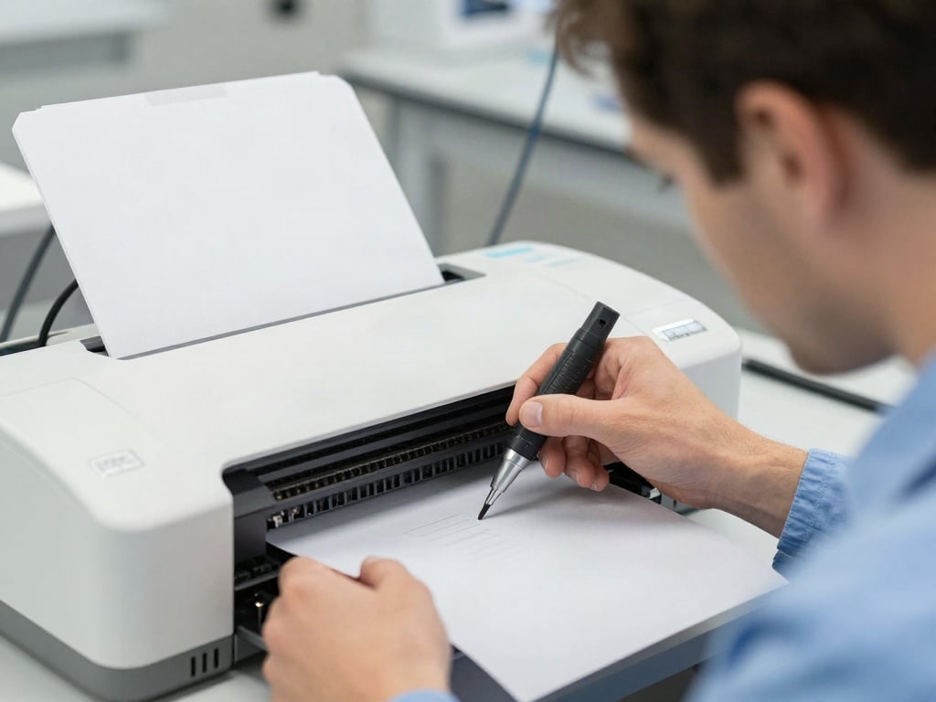 Drucker druckt Streifen