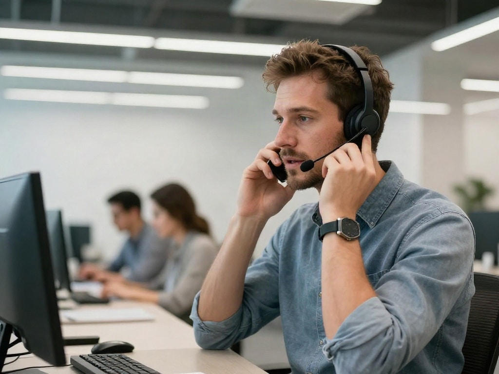 Telefonieren Großraumbüro